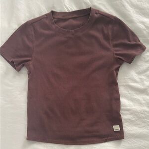 Vuori Maroon Ribbed Tee